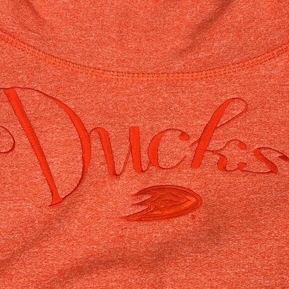 Antigua Anaheim Ducks Sweatshirt Signature Orange Embroidered Size S Hockey - Picture 6 of 9